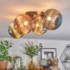 Chehalis Plafondlamp, Kogellampje Blauw, Groen, Koperkleurig, Rookkleurig, 4-lichts