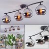 Koyoto Plafondlamp, Kogellampje Chroom, Rookkleurig, 4-lichts