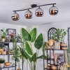 Koyoto Plafondlamp, Kogellampje Chroom, Rookkleurig, 4-lichts