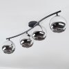 Koyoto Plafondlamp, Kogellampje Chroom, Rookkleurig, 4-lichts