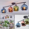Koyoto Plafondlamp, Kogellampje Blauw, Groen, Koperkleurig, 4-lichts