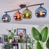 Koyoto Plafondlamp, Kogellampje Blauw, Groen, Koperkleurig, 4-lichts