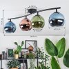 Koyoto Plafondlamp, Kogellampje Blauw, Groen, Koperkleurig, 4-lichts