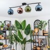 Koyoto Plafondlamp, Kogellampje Blauw, Groen, Koperkleurig, 4-lichts