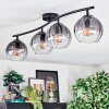 Koyoto Plafondlamp, Kogellampje Duidelijk, Rookkleurig, 4-lichts