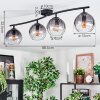 Koyoto Plafondlamp, Kogellampje Duidelijk, Rookkleurig, 4-lichts