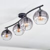Koyoto Plafondlamp, Kogellampje Duidelijk, Rookkleurig, 4-lichts