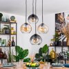 Koyoto Hanglamp, Kogellampje, Hanglamp 35 cm Amber, Duidelijk, Rookkleurig, 4-lichts