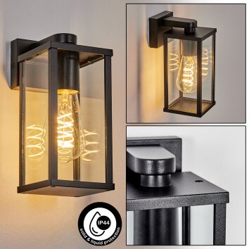 Tourega Wandlamp voor buiten, Wandlamp Zwart, 1-licht