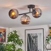 Ripoll Plafondlamp, Kogellampje Chroom, Rookkleurig, 3-lichts