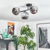 Ripoll Plafondlamp, Kogellampje Chroom, Rookkleurig, 3-lichts