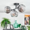 Ripoll Plafondlamp, Kogellampje Chroom, Duidelijk, Rookkleurig, 3-lichts