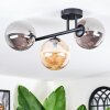 Chehalis Plafondlamp, Kogellampje Amber, Rookkleurig, 3-lichts