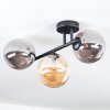 Chehalis Plafondlamp, Kogellampje Amber, Rookkleurig, 3-lichts