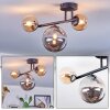 Chehalis Plafondlamp, Kogellampje Amber, Rookkleurig, 3-lichts