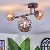 Chehalis Plafondlamp, Kogellampje Amber, Rookkleurig, 3-lichts