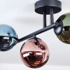 Chehalis Plafondlamp, Kogellampje Blauw, Groen, Koperkleurig, 3-lichts