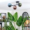 Chehalis Plafondlamp, Kogellampje Blauw, Groen, Koperkleurig, 3-lichts