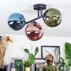 Chehalis Plafondlamp, Kogellampje Blauw, Groen, Koperkleurig, 3-lichts