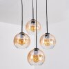 Koyoto Hanglamp, Kogellampje, Hanglamp 35 cm Amber, Duidelijk, 4-lichts
