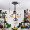 Koyoto Hanglamp, Kogellampje, Hanglamp Amber, Rookkleurig, 4-lichts