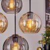 Koyoto Hanglamp, Kogellampje, Hanglamp Amber, Rookkleurig, 4-lichts
