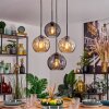 Koyoto Hanglamp, Kogellampje, Hanglamp Amber, Rookkleurig, 4-lichts
