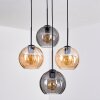 Koyoto Hanglamp, Kogellampje, Hanglamp Amber, Rookkleurig, 4-lichts
