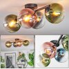 Gastor Plafondlamp, Kogellampje Blauw, Groen, Duidelijk, Koperkleurig, 4-lichts
