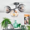 Koyoto Plafondlamp, Kogellampje Amber, Duidelijk, Rookkleurig, 3-lichts
