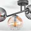 Koyoto Plafondlamp, Kogellampje Amber, Duidelijk, Rookkleurig, 3-lichts