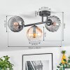 Koyoto Plafondlamp, Kogellampje Amber, Duidelijk, Rookkleurig, 3-lichts