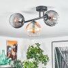 Koyoto Plafondlamp, Kogellampje Amber, Duidelijk, Rookkleurig, 3-lichts