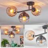 Koyoto Plafondlamp, Kogellampje Amber, Duidelijk, Rookkleurig, 3-lichts