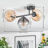 Koyoto Plafondlamp, Kogellampje Amber, Duidelijk, Rookkleurig, 3-lichts