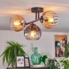 Koyoto Plafondlamp, Kogellampje Amber, Duidelijk, Rookkleurig, 3-lichts