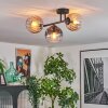 Koyoto Plafondlamp, Kogellampje Amber, Duidelijk, Rookkleurig, 3-lichts