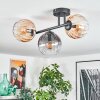 Koyoto Plafondlamp, Kogellampje Amber, Duidelijk, Rookkleurig, 3-lichts