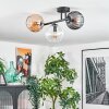 Koyoto Plafondlamp, Kogellampje Amber, Duidelijk, Rookkleurig, 3-lichts