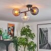 Koyoto Plafondlamp, Kogellampje Amber, Duidelijk, Rookkleurig, 3-lichts