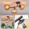 Koyoto Plafondlamp, Kogellampje Amber, 3-lichts