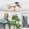 Koyoto Plafondlamp, Kogellampje Amber, 3-lichts