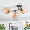 Koyoto Plafondlamp, Kogellampje Amber, 3-lichts