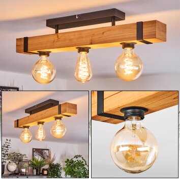 Sernadelo Plafondlamp Natuurlijke kleuren, Zwart, 3-lichts