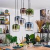 Lauden Hanglamp, Hanglamp Blauw, Groen, Duidelijk, Koperkleurig, Rookkleurig, 6-lichts