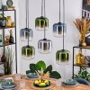 Lauden Hanglamp, Hanglamp Blauw, Groen, Duidelijk, Rookkleurig, 6-lichts
