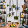Lauden Hanglamp, Hanglamp Blauw, Groen, Duidelijk, Rookkleurig, 6-lichts