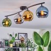 Koyoto Plafondlamp, Kogellampje Blauw, Groen, Duidelijk, Koperkleurig, 4-lichts