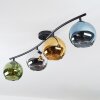 Koyoto Plafondlamp, Kogellampje Blauw, Groen, Duidelijk, Koperkleurig, 4-lichts