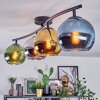 Koyoto Plafondlamp, Kogellampje Blauw, Groen, Duidelijk, Koperkleurig, 4-lichts